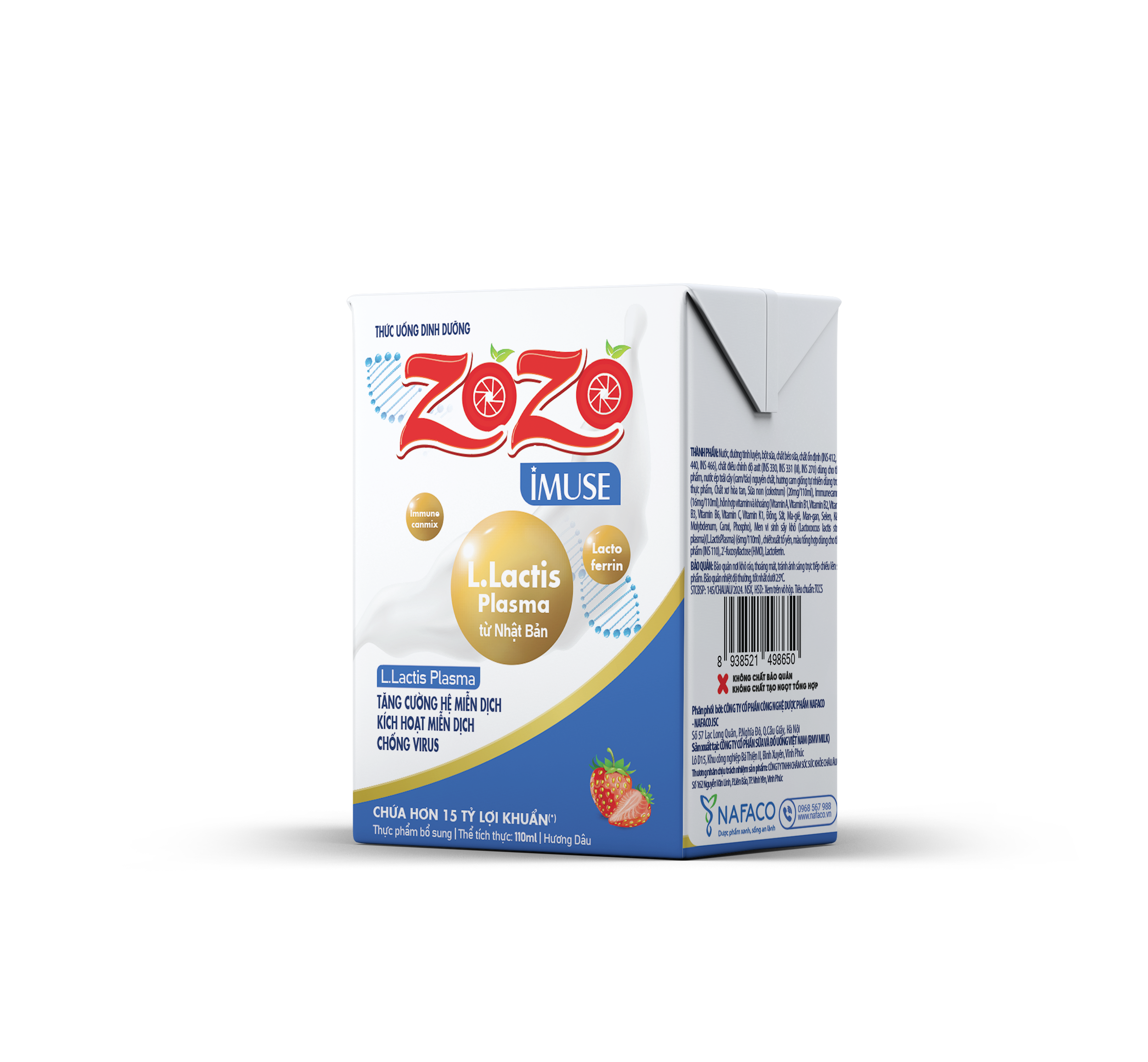 Thức uống dinh dưỡng lợi khuẩn ZOZO IMUSE vị dâu 110ml